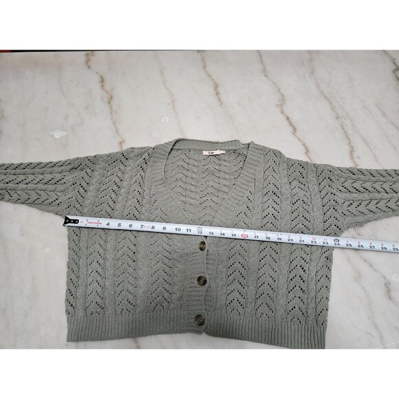 Mi Ami Women’s Wool Blend Light Grey Cardigan Button Closure Size S - Picture 6 of 10